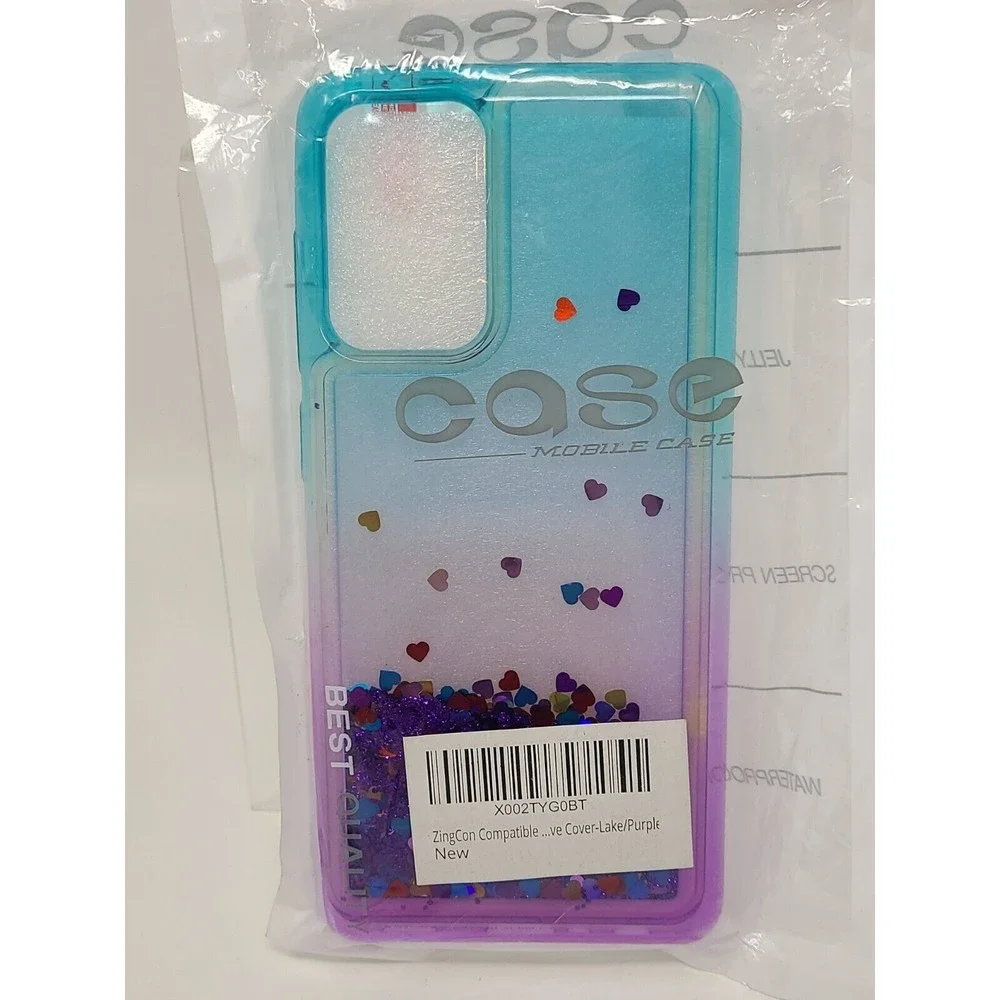 NEW SAMSUNG A71 CASE ZINGCON COMPATIBLE COVER-LAKE/PURPLE JELL CELL PHONE